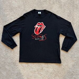 Vintage Rolling Stones Black Long Sleeve T Shirt Sz XL